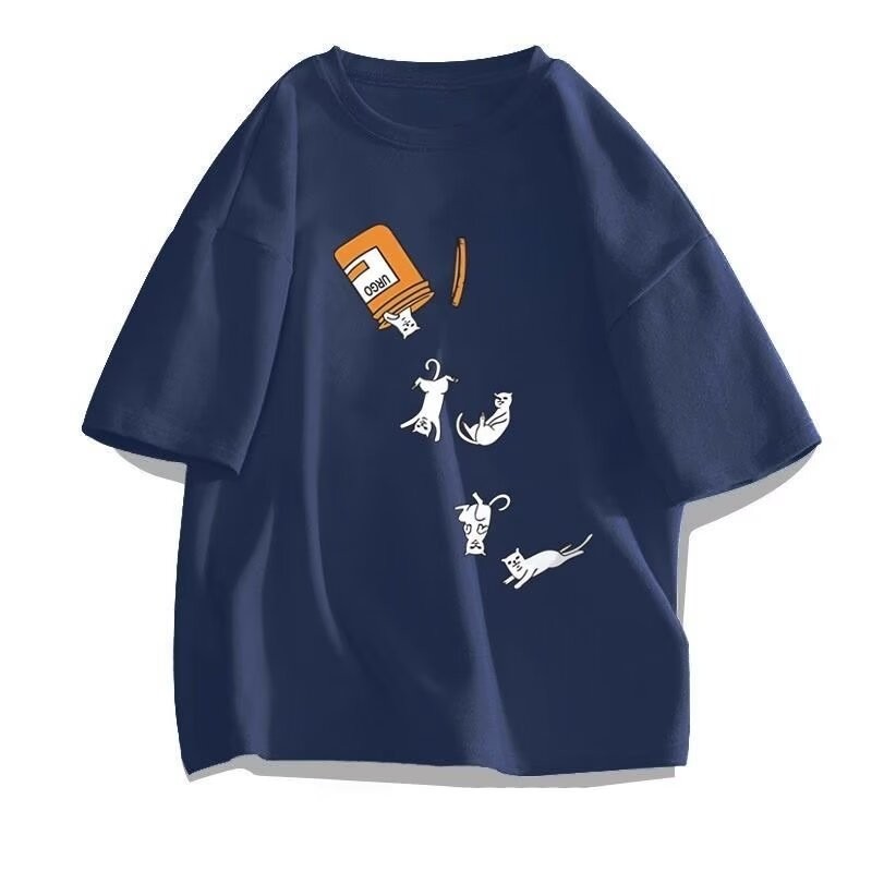 【M-8XL 】ฤดูร้อนแสดง Thin Creative Wall Niche เสื้อยืดคอกลมแขนสั้นสำหรับผู้ชายหลายสี เสื้อยืดคอกลมแขนสั้นสำหรับผู้ชายและผู้หญิง