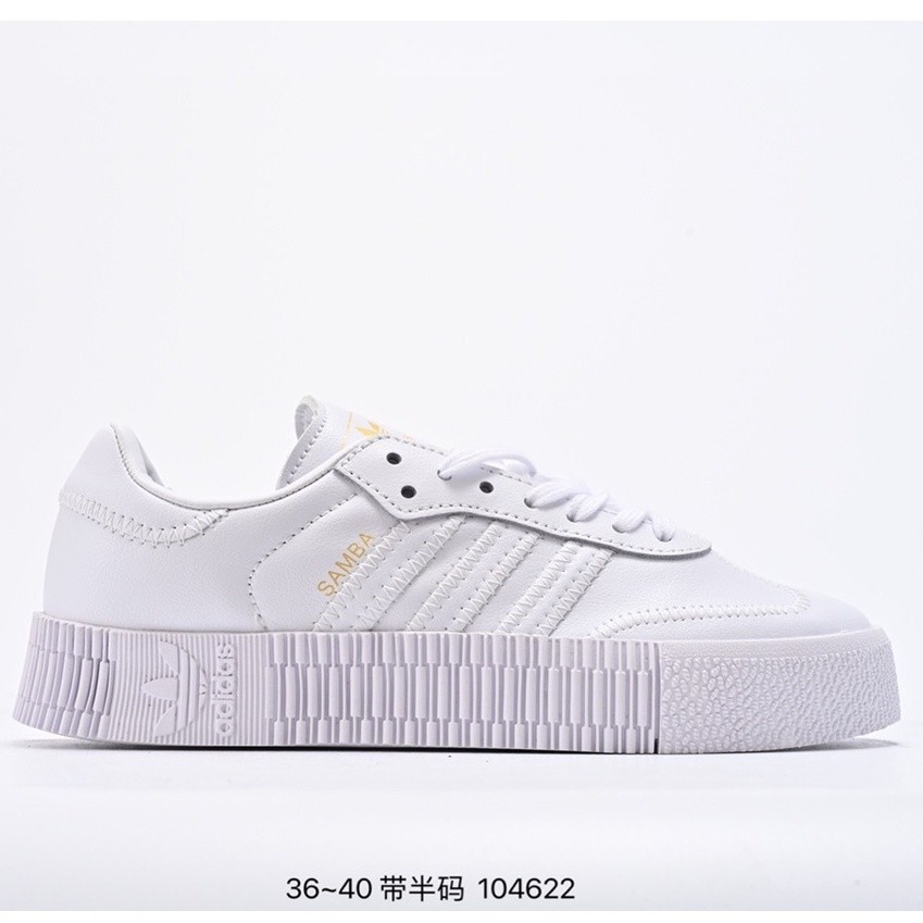 Adidas Shambarose Sambarose W USD รองเท ้ าแพลตฟอร ์ มต ่ ําของผู ้ หญิง Adidas Sambarose จาก Samba 