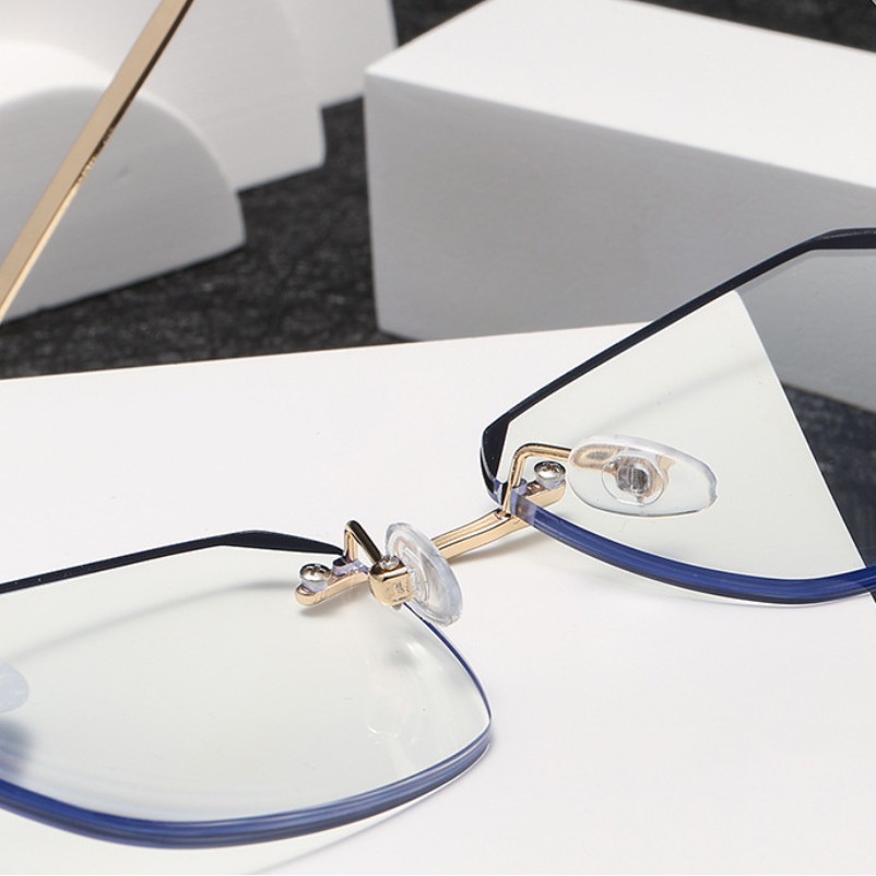 สไตล ์ ใหม ่ แฟชั ่ น Anti-Blue Light แว ่ นตาธุรกิจผู ้ ชายวัยกลางคนผู ้ สูงอายุ Retro Ultra-Light Frameless - รูปที่ 2