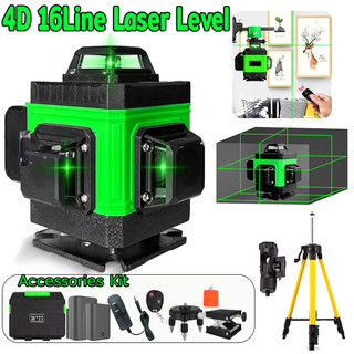 Modern 16 Line Laser Level Green Light Self-Leveling 360° Rotary Cross 4D laser level for construction Auto Measurement tools with Tripod