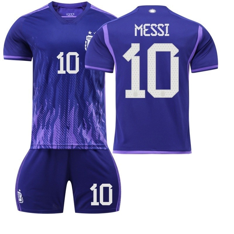 2022 Argentina National Team Away Jersey Set No.10 Messi Jersey Men Football Soccer Clothes