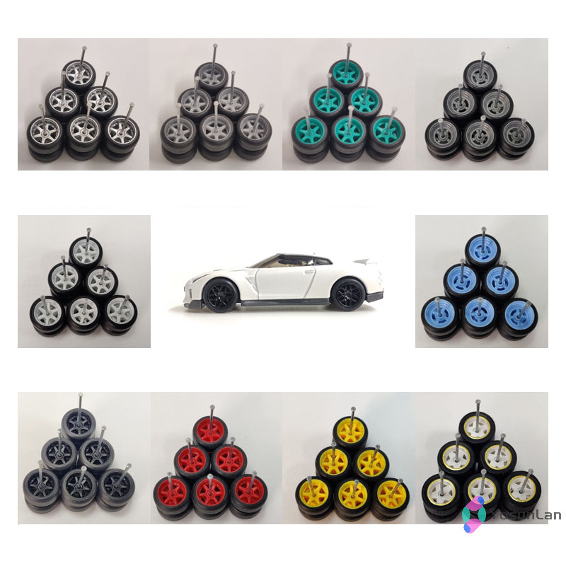Yosunlan] 4 ชิ้น/เซ็ต 1:64 Scale ล้อสําหรับ Hotwheels ยางยางรุ่นรถดัดแปลงชิ้นส่วนใหม่