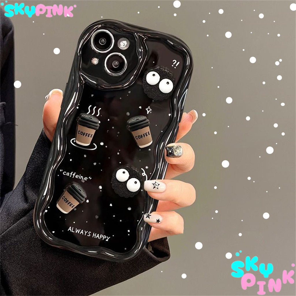 DIY 3D ตุ๊กตาอุปกรณ์เสริมปลอกสําหรับ Realme หมายเหตุ 50 น่ารักกาแฟลูกถ่านหินเคสโทรศัพท์ C53 C67 C51S