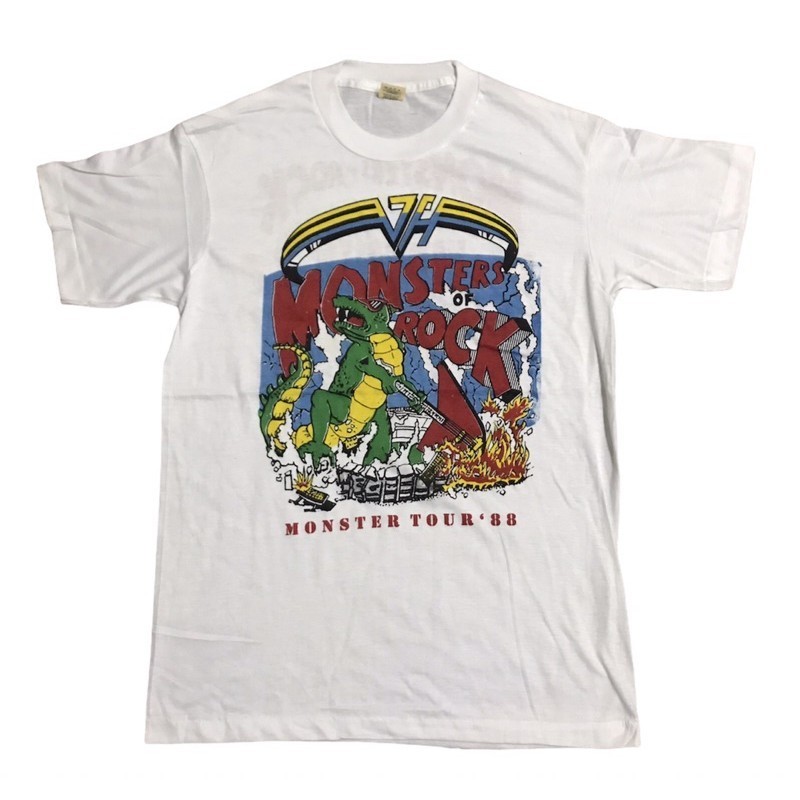 2024เสื้อวงวินเทจ monsters tour80’ ผ้าบ้าง 50/50 เดี่ยวบนล่าง vintage