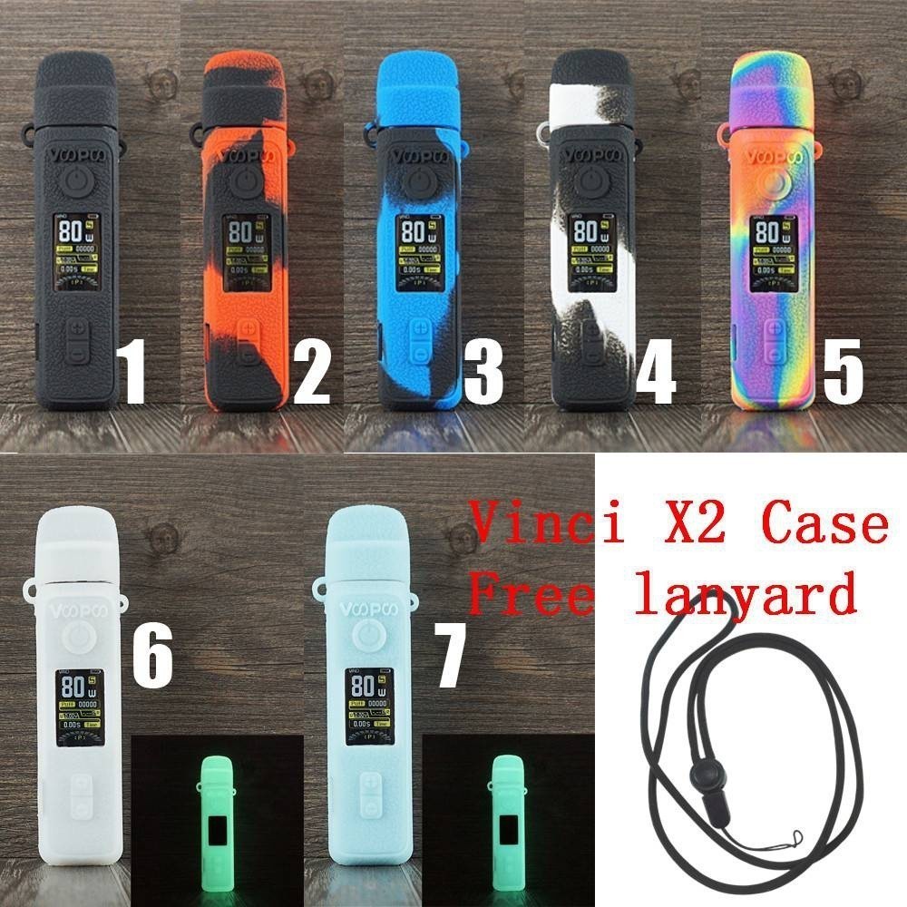 ♕̅[เชือกเส้นเล็กฟรี] เคสซิลิโคนสําหรับ Voopoo Vinci X 2 80W x2 ป้องกันเนื้อเจลฝาครอบยาง Sleev