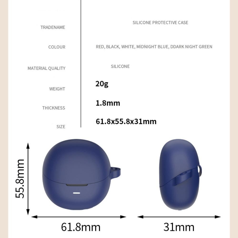 ฝาครอบ MYRON, ป้องกันกันกระแทก, นุ่มพร้อมตะขออุปกรณ์เสริมหูฟังเคสซิลิโคนสําหรับ QCY Aailbuds /+(HT10)