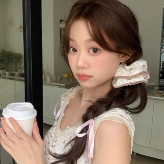 1 ชิ้นหมีสีกากีพิมพ์ผมผูกเชือกผม Scrunchies ยางผมหางม้าอุปกรณ์เสริมสําหรับสาวหวาน