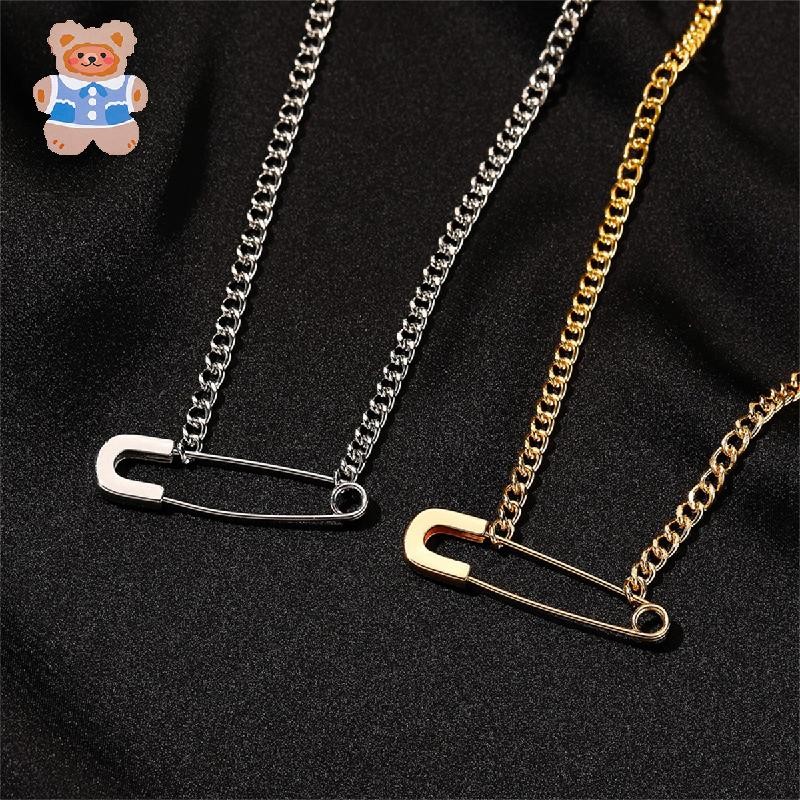 [CRD]ความปลอดภัย Pin สร้อยคอคลิปหนีบกระดาษสร้อยคอจี้ทองสําหรับผู้ชายและผู้หญิง Cubanin สร้อยคอรายการ