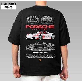 Porsche 918 Spyder Tshirt เสื้อไมโครไฟเบอร์