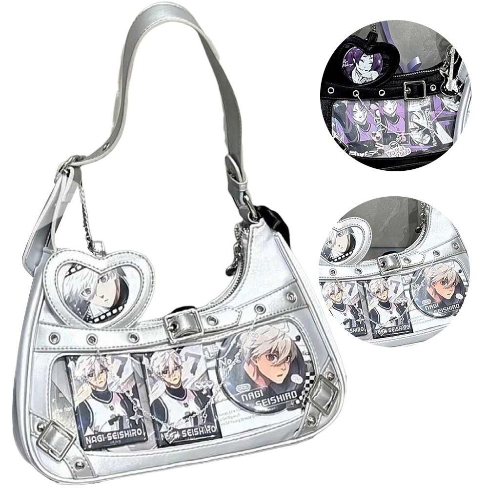 Imlon กระเป๋าสะพายผู้หญิง,ป้ายโปสการ์ดแสดงสไตล์ญี่ปุ่นLolita Itaกระเป๋า,วรรณกรรมน่ารักหน้าต่างโปร่งใสกระเป๋าถือหญิงY2k