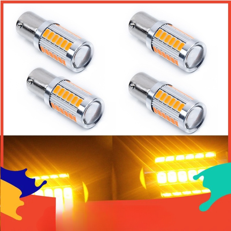 มีประโยชน์ 4 ชิ้น Reverse Amber 1156PY PY21W ไฟสัญญาณ LED