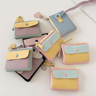 rootote(R2302) กระเป๋าสตางค์ใบสั้นสีทรูโทน มีสายสะพายคล้องคอ…