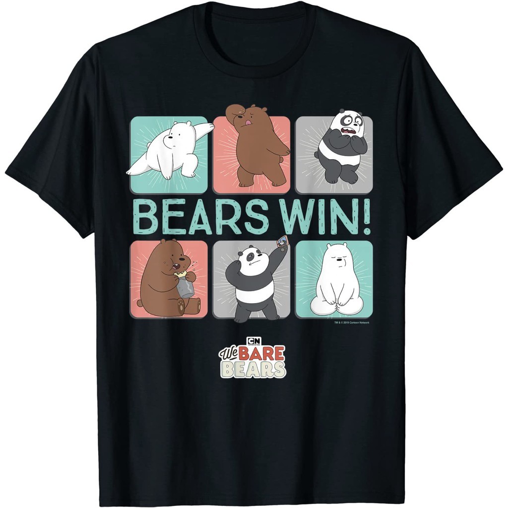 CN We Bare Bears Win Tiles เสื้อยืดเด็กเสื้อผ้าแฟชั่น Tops สําหรับเด็ก 1-12 ปี
