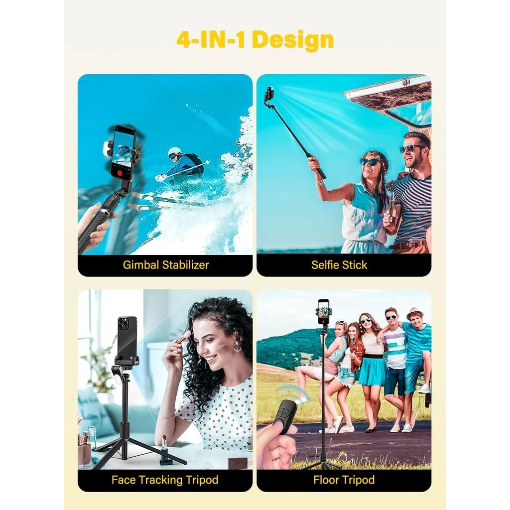 Aochuan M2 PRO ไม้กันสั่นพร้อมการติดตามใบหน้าสําหรับสมาร์ทโฟน