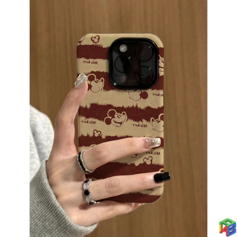 มิกกี้น่ารักสําหรับเคสโทรศัพท์ Apple 15/16/17 Pro Max iPhone 14 Pro Max ฟิล์ม 13/12/11 Promax xsmax เคสป้องกันการล่มสลาย - รูปที่ 4
