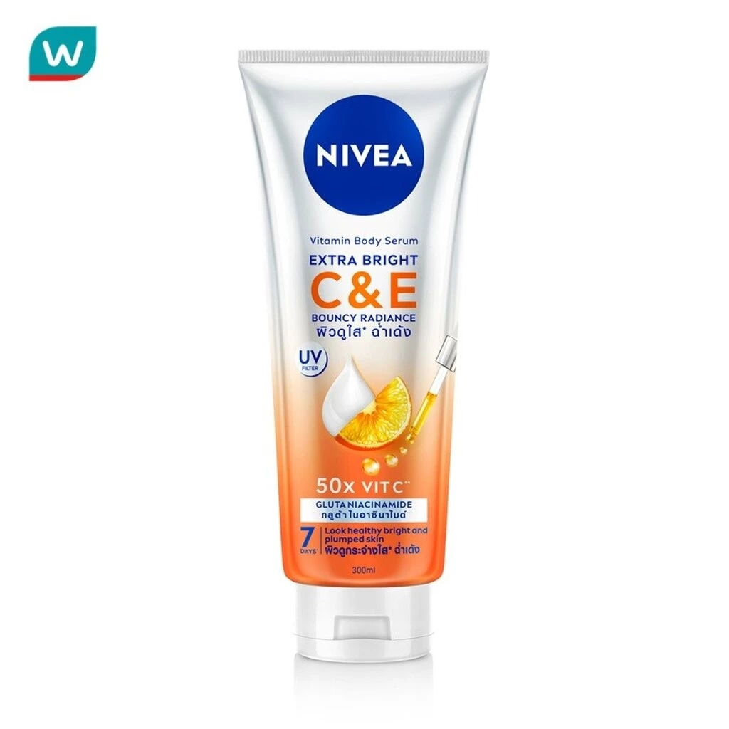 Nivea นีเวีย วิตามิน บอดี้ เซรั่ม เอ็กซ์ตร้า ไบรท์ ซี แอนด์ อี 300 มล. ผิวกระจ่างใส