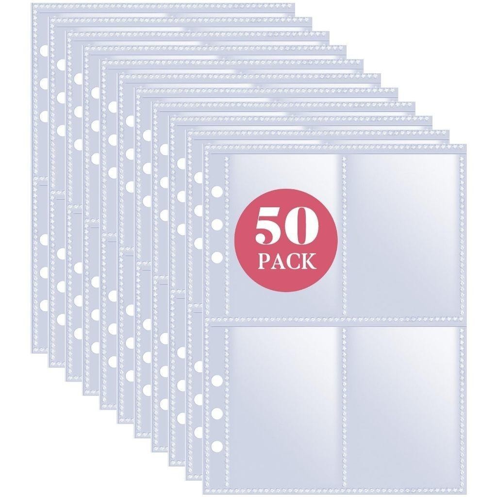 10/20/30/50ชิ้น/เซ็ต6แหวนa5 BinderแขนPhotoแขนสองด้าน4กระเป๋าหน้าProtector Ultra-Clear Tradingการ์ดแขนแผ่น