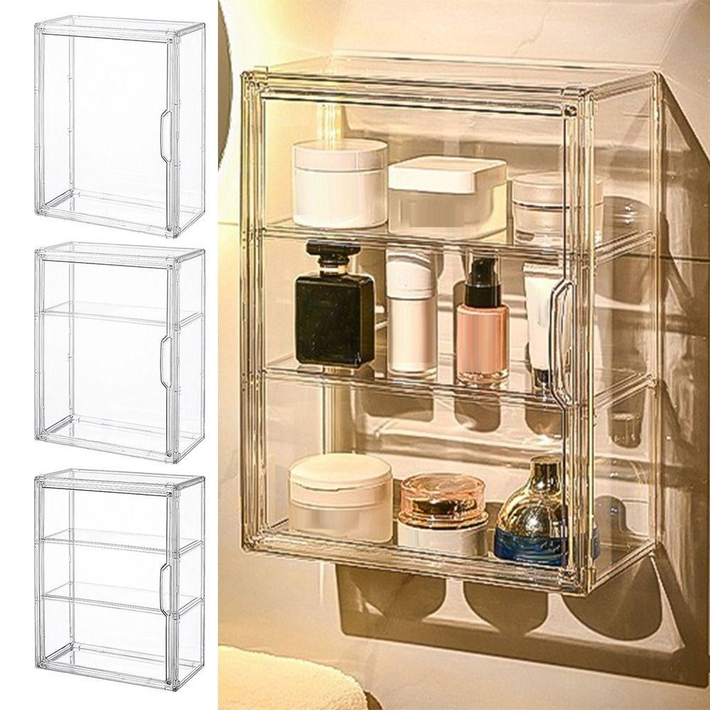 HOLIZZY ตู้โชว์โปร่งใส, กล่องเก็บเครื่องสําอางความจุขนาดใหญ่โปร่งใส, Simple Multi-Functional Acrylic Desktop Organizer Home - รูปที่ 4