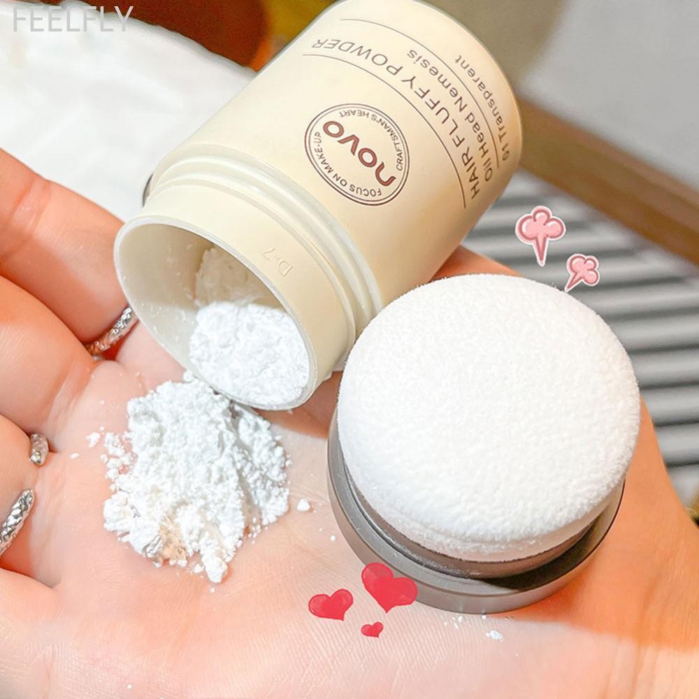 Feelfly No-wash Oil-control Hair Fluffy Powder กันน้ําและกันเหงื่อ Hairline Powder ผงผมแห้งผม Fluffy