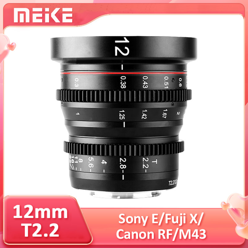 Meike 12mm T2.2 MF Cine เลนส์มุมกว้าง Prime Focus กล้องเลนส์สําหรับ M43 Mount Panasonic GH6 Olympus 