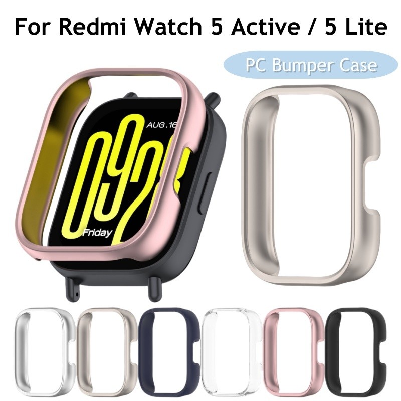 PC กันชนป้องกันหน้าจอสําหรับ Redmi Watch 5 Active 5 Lite สมาร์ทวอท์ชฮาร์ดเกราะป้องกัน Redmi นาฬิกา 5