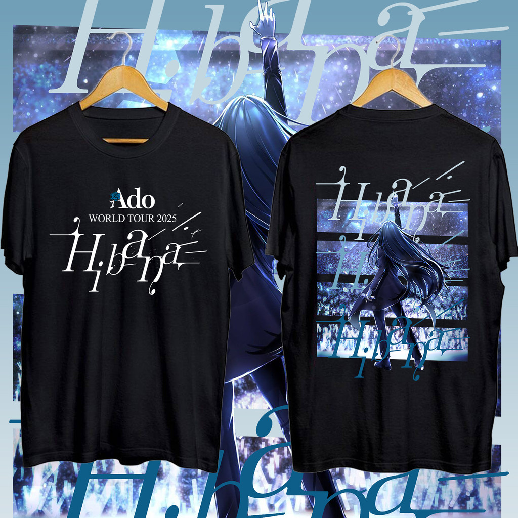ADO Hibana World Tour 2025 เสื้อยืดคอกลมสีดำและสีขาว 2 สี t-shirt
