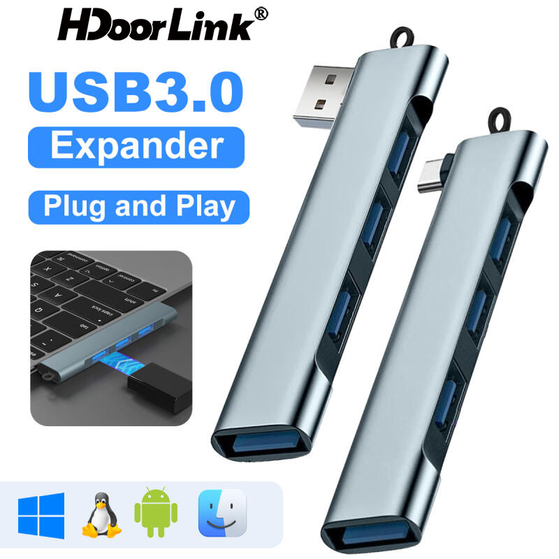 Hdoorlink 4 in 1USB C HUB 3.0 ประเภท C 4 พอร์ต USB Splitter OTG อะแดปเตอร์สําหรับ Xiaomi Lenovo Mac Pro อุปกรณ์เสริมคอมพิวเตอร์