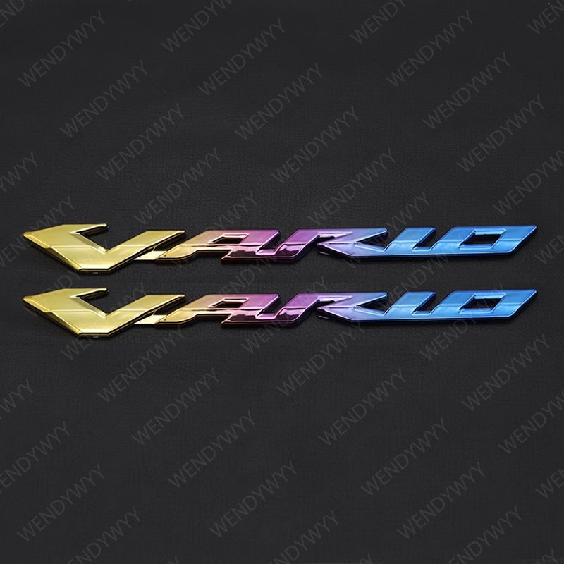 3d Burnt ไทเทเนียมสีฟ้าสติกเกอร์สัญลักษณ์สําหรับซ้ายและขวา Honda Vario 125 หรือ 150 รถจักรยานยนต์ Body Decor