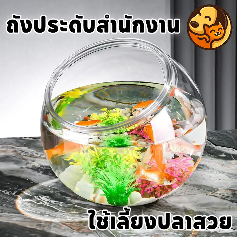 พร้อมจัดส่ง ตู้ปลาทอง โหลปลากัด ตู้ปลาขนาดเล็ก ถังประดับสํานักงาน ใช้เลี้ยงปลาสวย