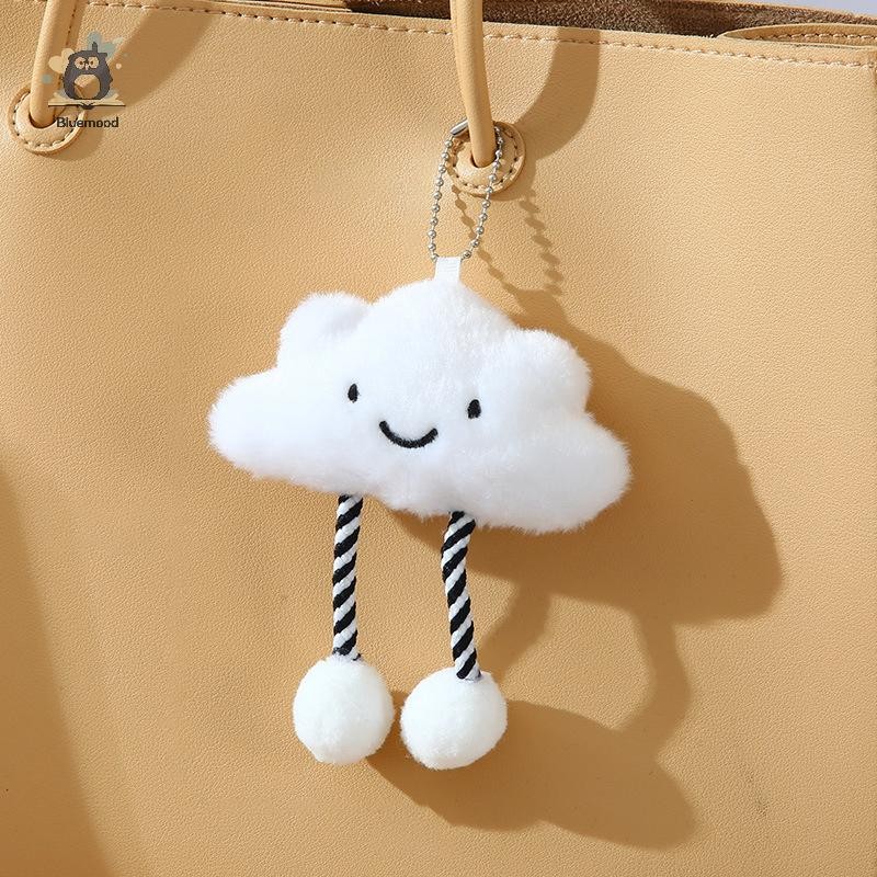 [Bluemood] ตุ๊กตาน่ารักสีขาว Cloud จี้พวงกุญแจกระเป๋าสาวอุปกรณ์เสริม Kawaii จี้ตุ๊กตาคู่แหวนโทรศัพท์มือถือกระเป๋าเป้สะพายหลังจี้ใหม่