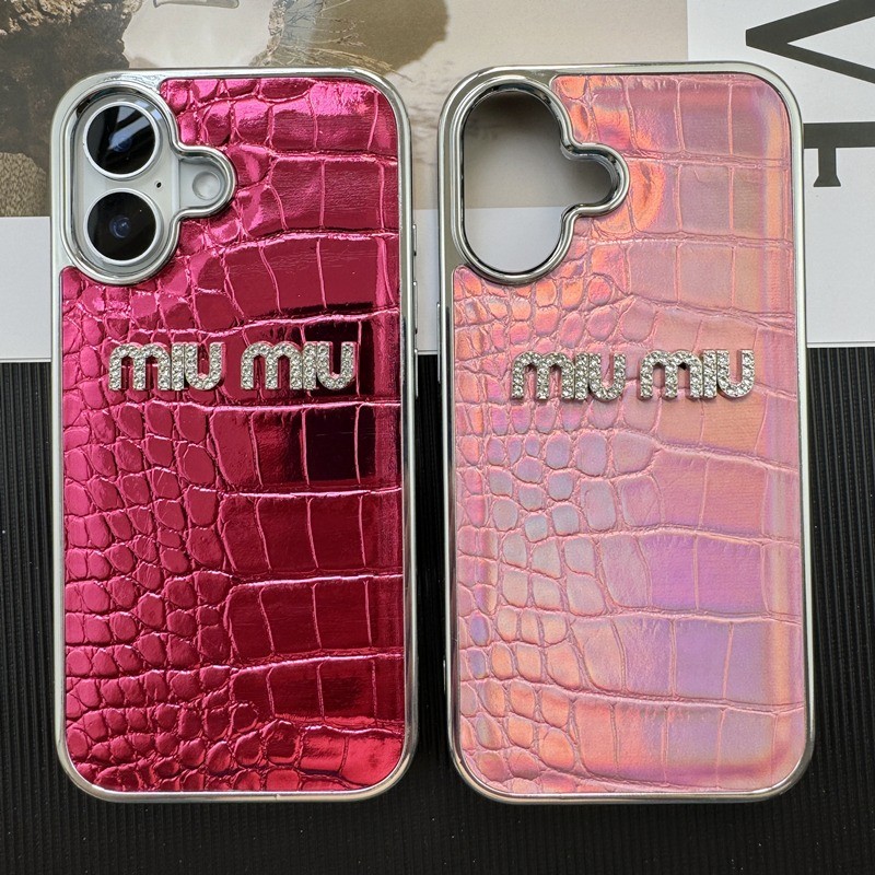 ใหม่17promax 17Air Electroplatedจระเข้แฟชั่นเลเซอร์GradientหนังChicสําหรับIphone 16 15 14 13 12 11 Pro Max Plus Premium sense 16E Caseing