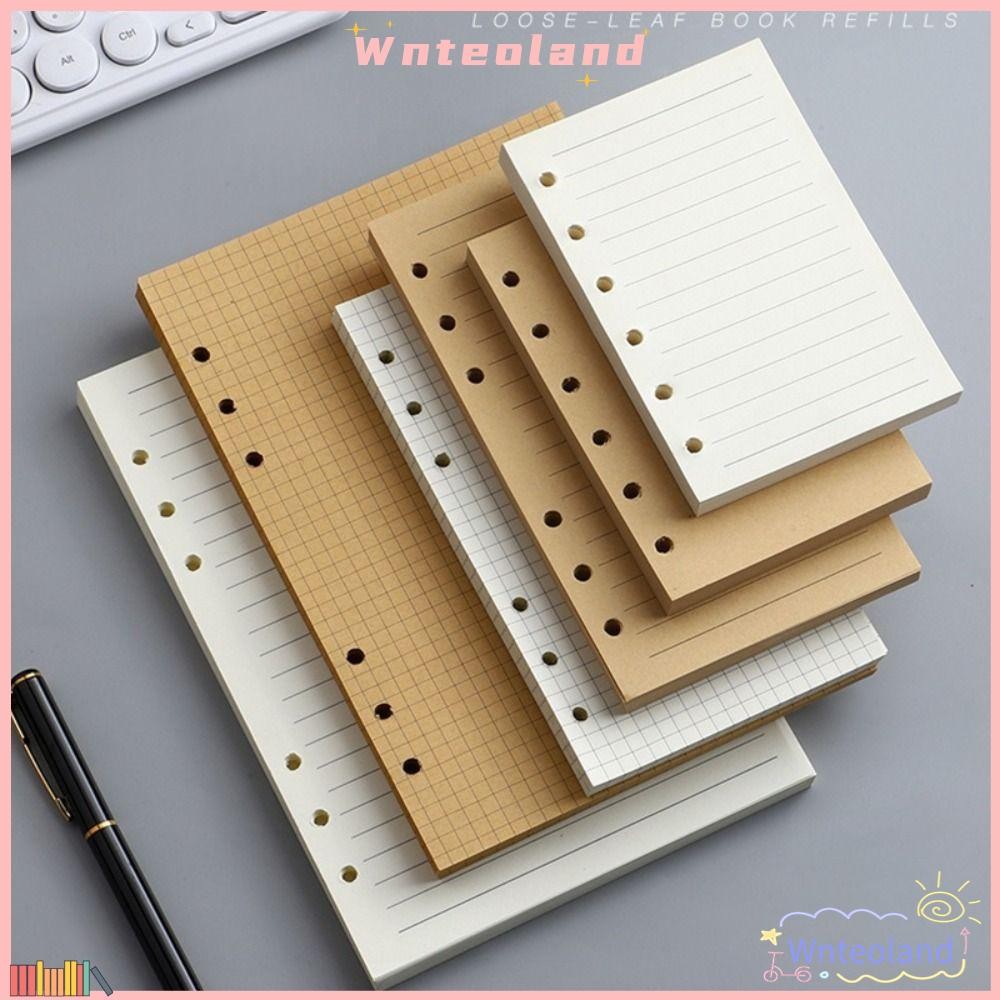 Wnteoland 80Sheets กระดาษใบหลวม,กระดาษคราฟท์แนวนอนสาย/กระดาษเติมโน้ตบุ๊คBlank,คุณภาพสูงA5/A6/A7 Notepadภายในกระดาษของขวัญ