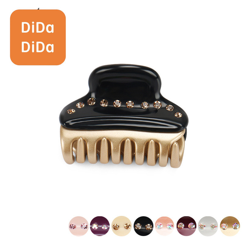 DIDA DIDA กิ๊บติดผมเพชร กิ๊บหนีบผมหรูหรา วินเทจเรียบง่าย ขนาดกลาง 4.4 ซม. วัสดุอะซิเตท จัดผมหน้าผาก มัดผมครึ่งหัว ถ่ายรูป ทำงาน