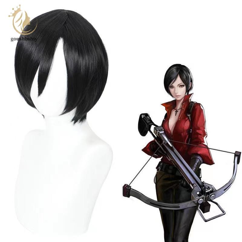 [GOY] อะนิเมะ Ada Wong คอสเพลย์วิกผม Ada Wong วิกผมคอสเพลย์ 30 ซม.สั้นสีดําทนความร้อนผมสังเคราะห์ผู้