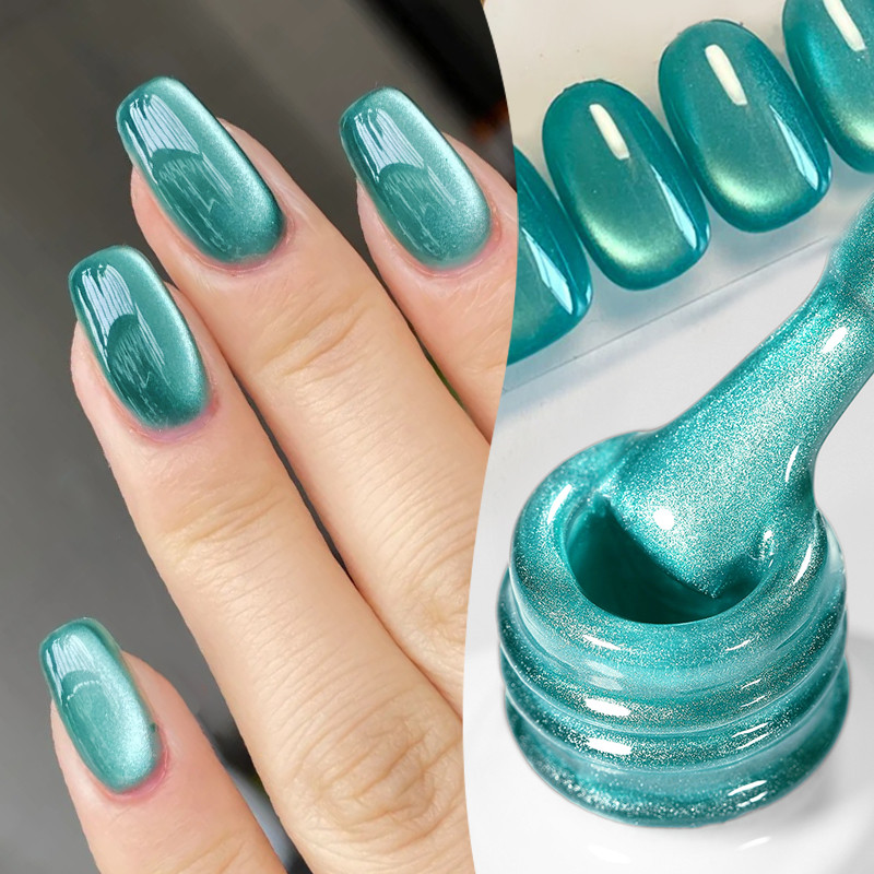 Born PRETTY 10ml สีเขียวเจลแมวตาแม่เหล็กเล็บเจล Polish Ultra Shine ลูกปัดแก้วฤดูร้อนสีกึ่งถาวร UV เจลเล็บเคลือบเงา