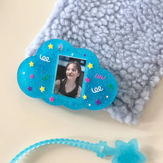 Ins สไตล์น่ารัก Star 3 ซม. ID Photo Card Holder ซิลิโคน Glitter Star Chasing พวงกุญแจกระเป๋าจี้