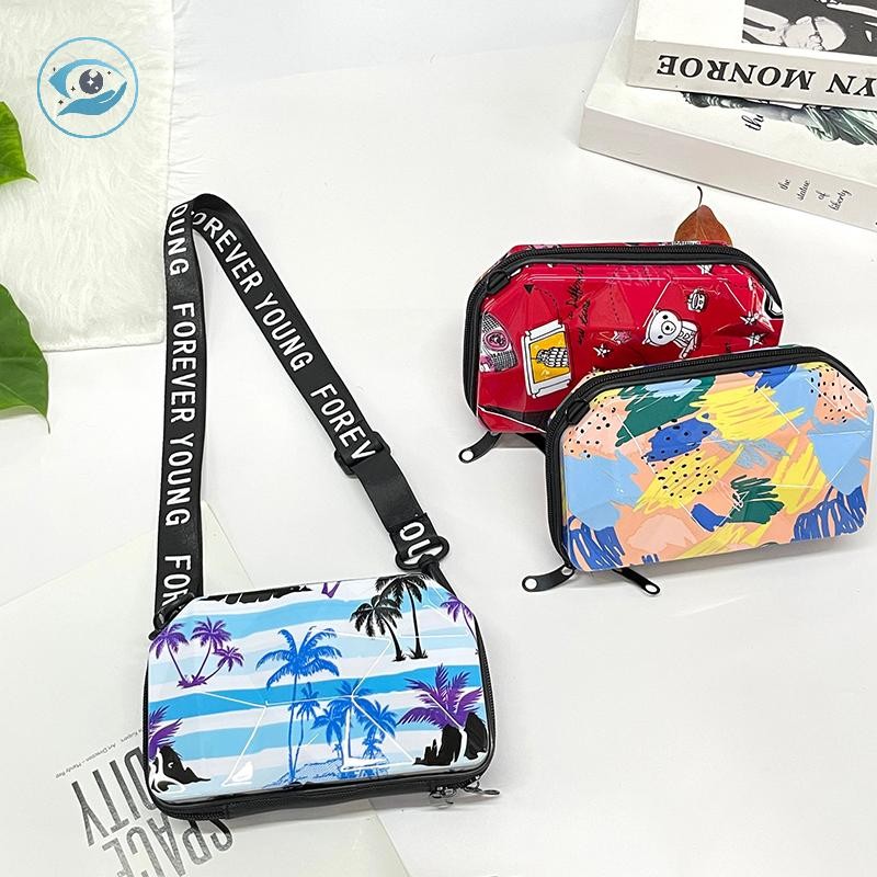 [Smw] ผู้หญิง PVC รูปแบบเพชร Rhombus กระเป๋าเครื่องสําอางกระเป๋าเดินทางกระเป๋าถือแต่งหน้า Organizer กระเป๋าไหล่กระเป๋าคลัทช์ [TH]