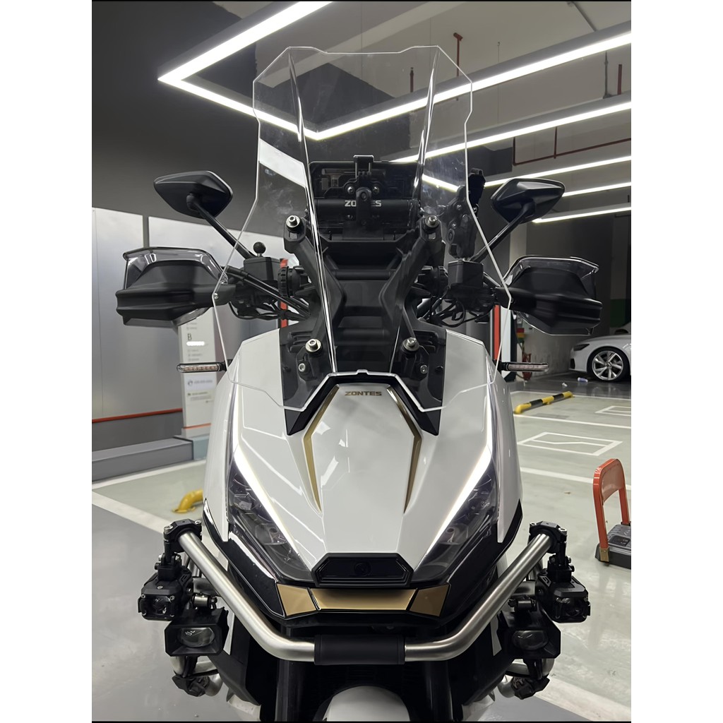 ร้านคนไทยรับประกัน กระจกบังลมหน้ามอเตอร์ไซค์ ชิวหน้าใส zontes 368G ADV ชิวทรงสูงมอเตอร์ไซค์ บังลมยกส