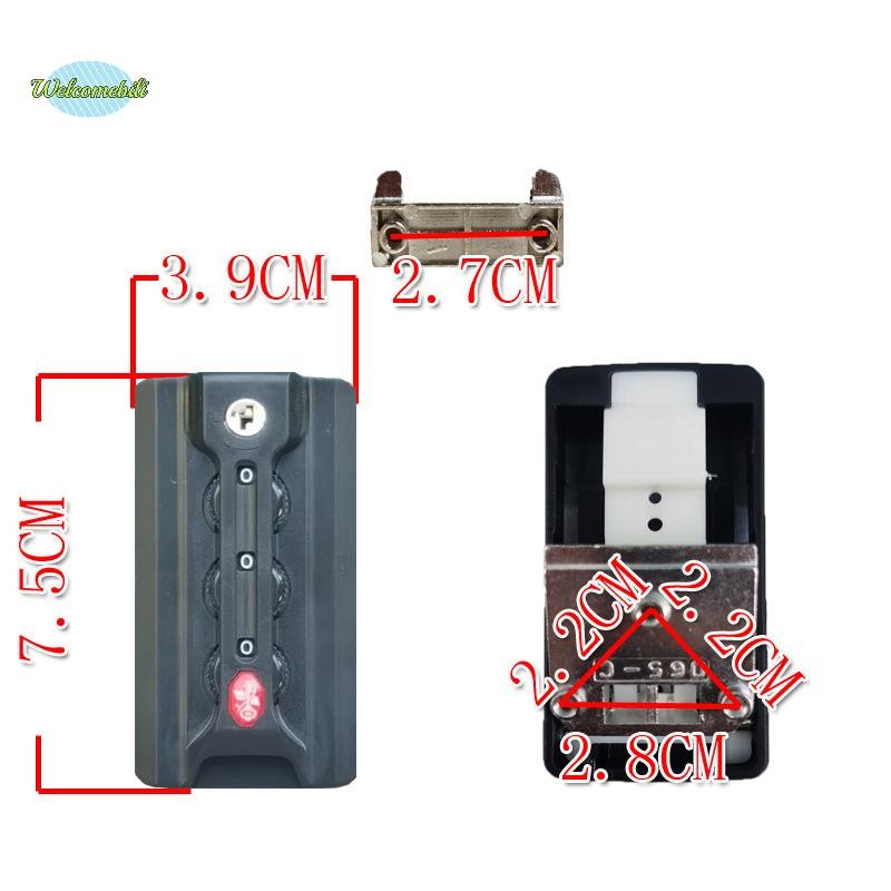 [Welcomebili] สําหรับ 065C Customs ล็อคช่องกระเป๋าเดินทางรหัสล็อคหัวเข็มขัดรถเข็นกระเป๋าเดินทาง Anti-Theft เปลี่ยนรหัสล็อคใหม่
