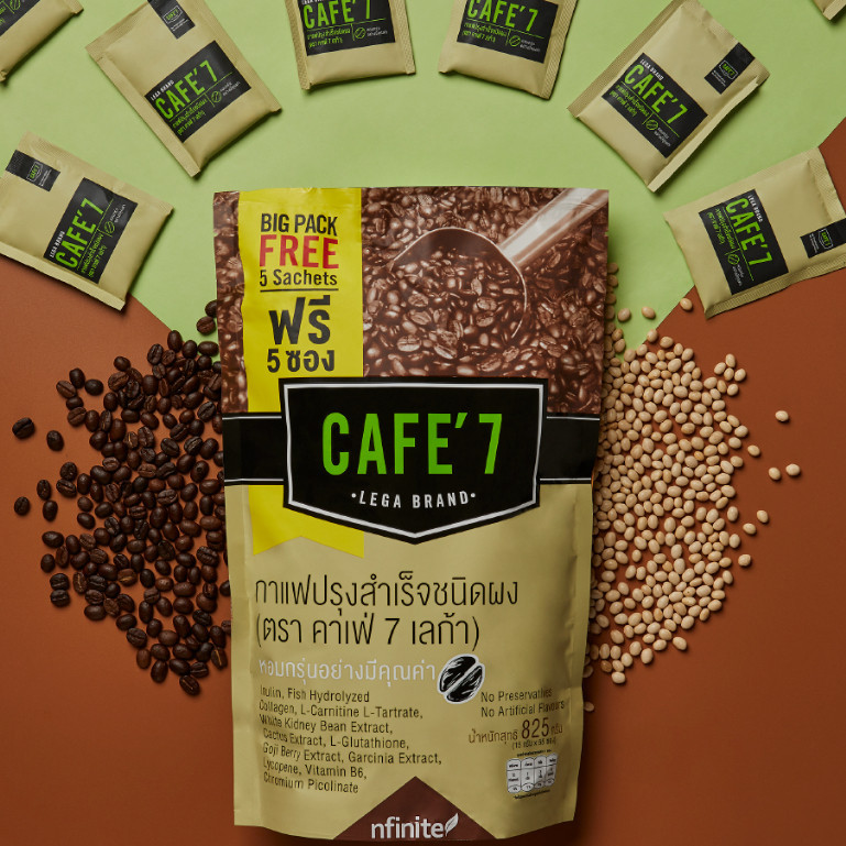 (พร้อมส่ง) Legacy  เลกาซี่กาแฟลอคหุ่น ลดหุ่น บำรุงผิว ไม่มีน้ำตาล Cafe 7 อ Legacy เลกาซี่