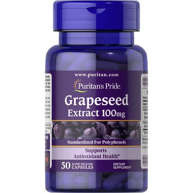 Puritan's Pride Grapeseed Extract 100 mg. (50แคปซูล)