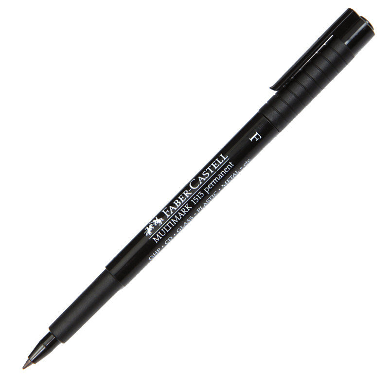 Faber-Castell ปากกาเขียนแผ่นใสลบไม่ได้ หมึกสีดำ ขนาด 0.6 มม. (F)