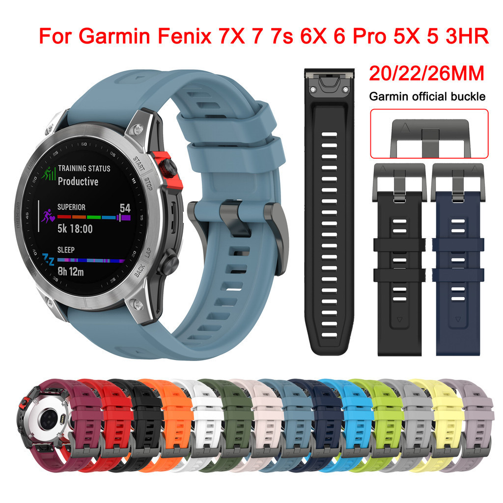 สายนาฬิกาข้อมือซิลิโคน 20 มม. 22 มม. 26 มม. สําหรับ Garmin fenix 7X 7 7S 6X 6 Pro 6S 5 5X Plus fenix 7 6 Sport Watch Bands