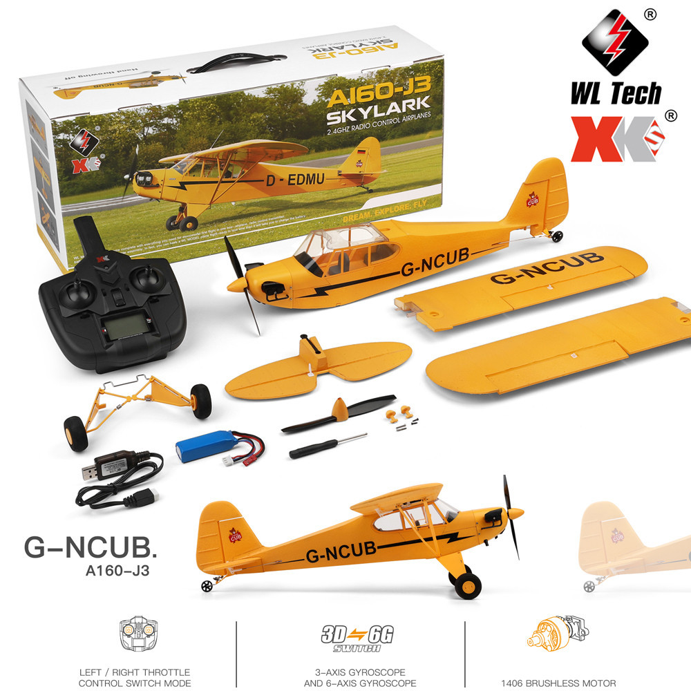 A160 WLtoys XKS เครื่องบินบังคับวิทยุ 2.4G ปีกกว้าง 650 มม. มอเตอร์ไร้แปรงถ่าน ระบบ 3D 6G พร้อมรีโมตคอนโทรล ของเล่นสําหรับเด็ก