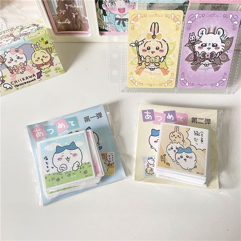 50 ชิ ้ น/set Chiikawa สติกเกอร ์ เลเซอร ์ สติกเกอร ์ สี ่ เหลี ่ ยมอะนิเมะของสะสม