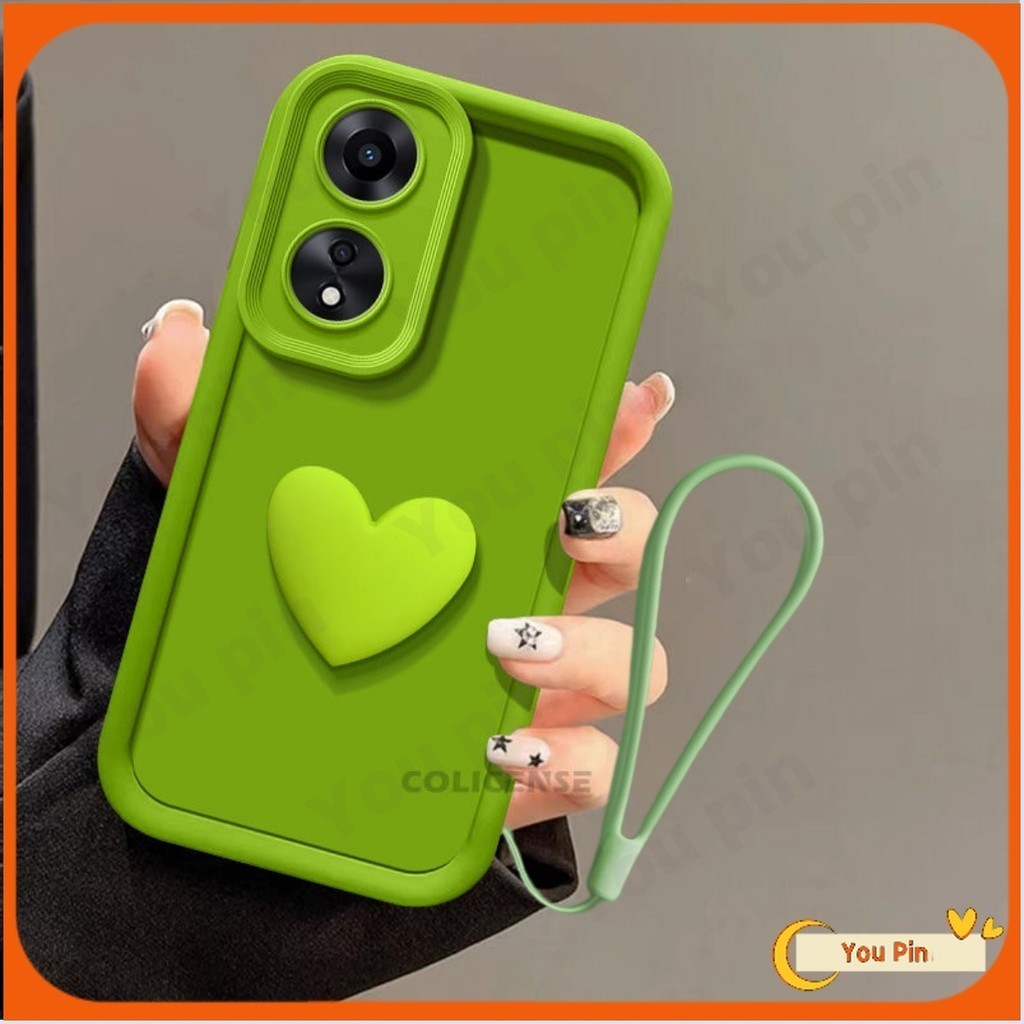 สําหรับ Oppo A98 A60 A18 A38 A78 A58 A17K A79 A77 A77S A57 A96 A76 A95 A74 A94 A55 A54 A16K A16E A15S F7 A1K A5S A12 F9 4G 5G สไตล ์ เกาหลี 3D love โทรศัพท ์ เคส