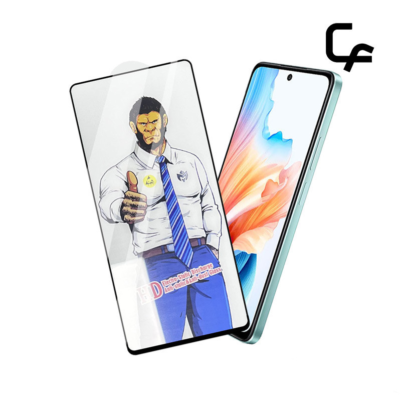 คิงคอง กอริลลาฟิล์มกระจกเต็มจอขอบดำ ส่วนโค้งขนาดใหญ่สำหรับ OPPO A79 A18 A38 A98 A58 A77 A57 A77S A78