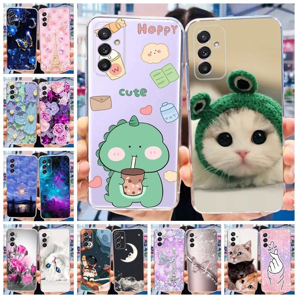 เคสโทรศัพท์มือถือ ซิลิโคนนิ่ม TPU ใส ลายไดโนเสาร์ แมวน่ารัก สําหรับ Samsung Galaxy Quantum 2 5G A82 