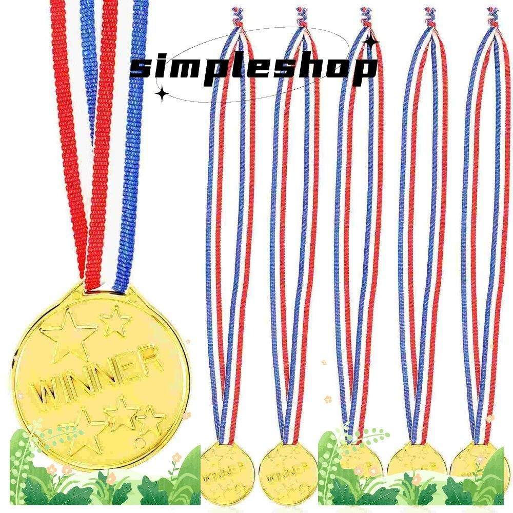 Simple เหรียญรางวัลฟุตบอล พลาสติก รางวัลรางวัล รางวัล รางวัล รางวัล สีทอง เงิน 10 ชิ้น ของขวัญ สําหรับผู้ชนะ เกมแข่งขันกีฬา ของที่ระลึก เหรียญรางวัลเด็ก