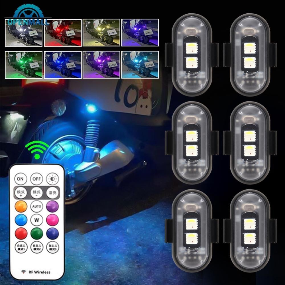 Openmall ไฟแฟลช LED RGB พร้อมตัวควบคุมสัญญาณไฟแฟลชไร้สาย สําหรับรถจักรยานยนต์
